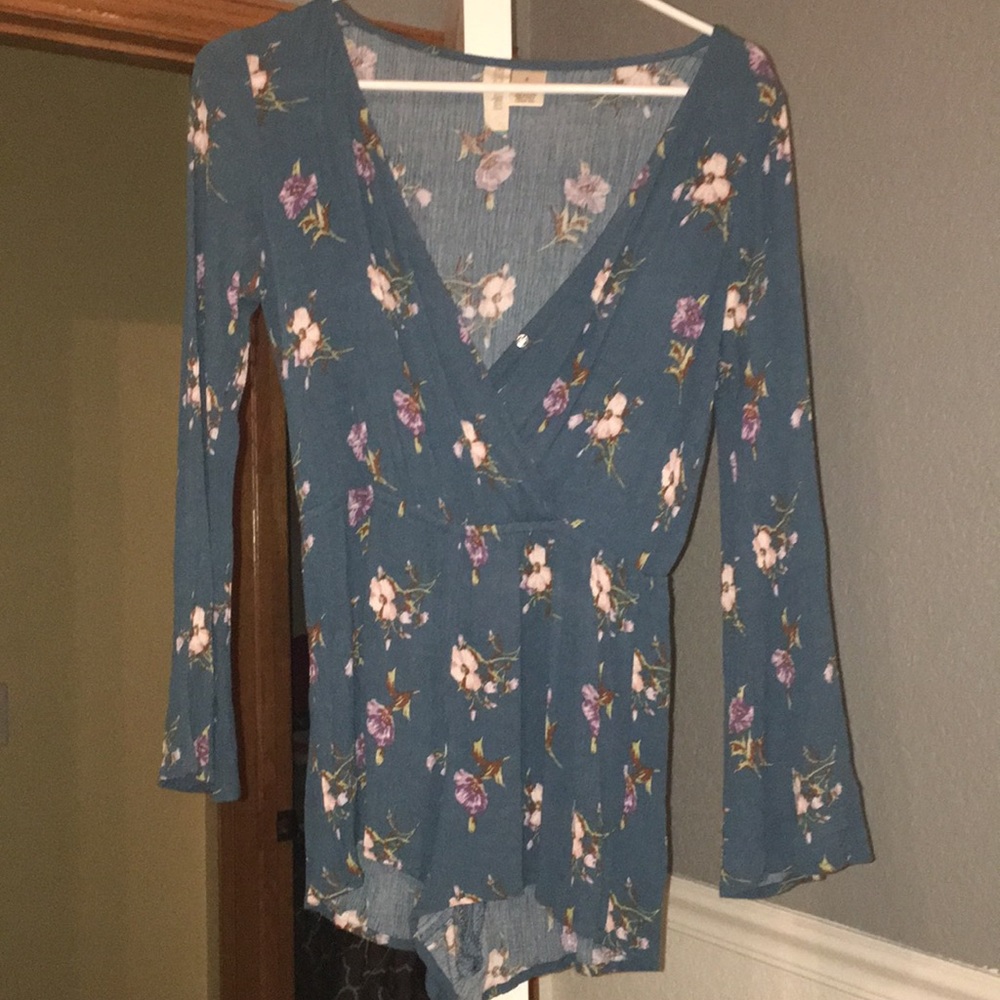 Long sleeve floral romper